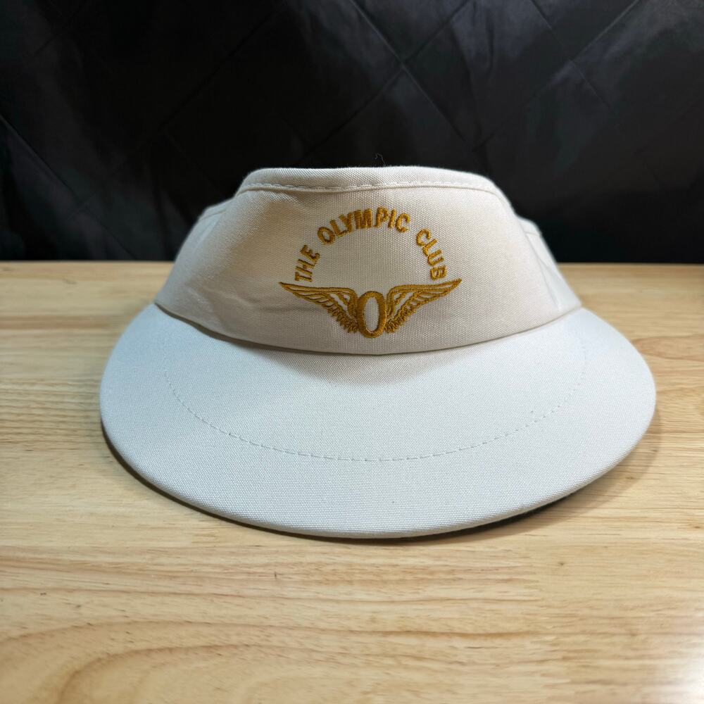 vintage Imperial Headwear white cotton golf sun visor The Olympic Club